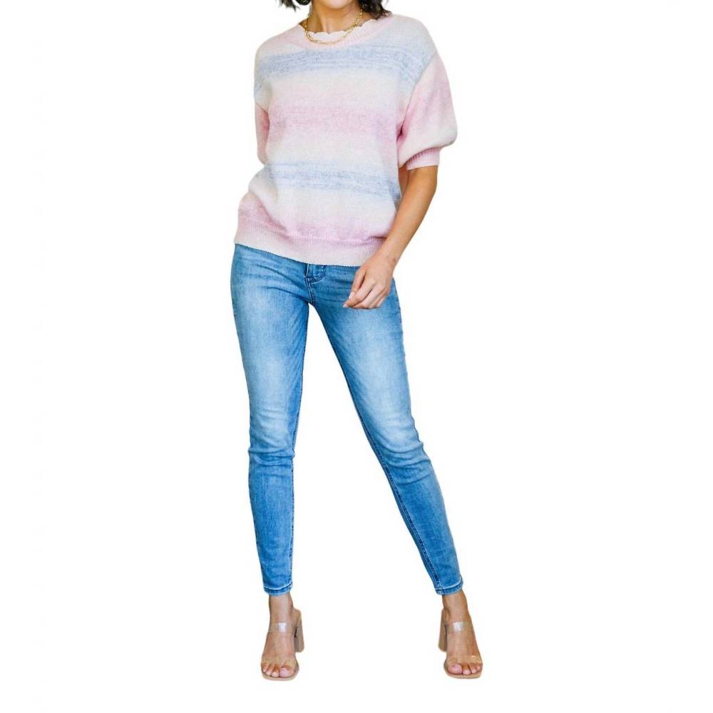 NEW BIBI i'll never stop striped sweater in multi color